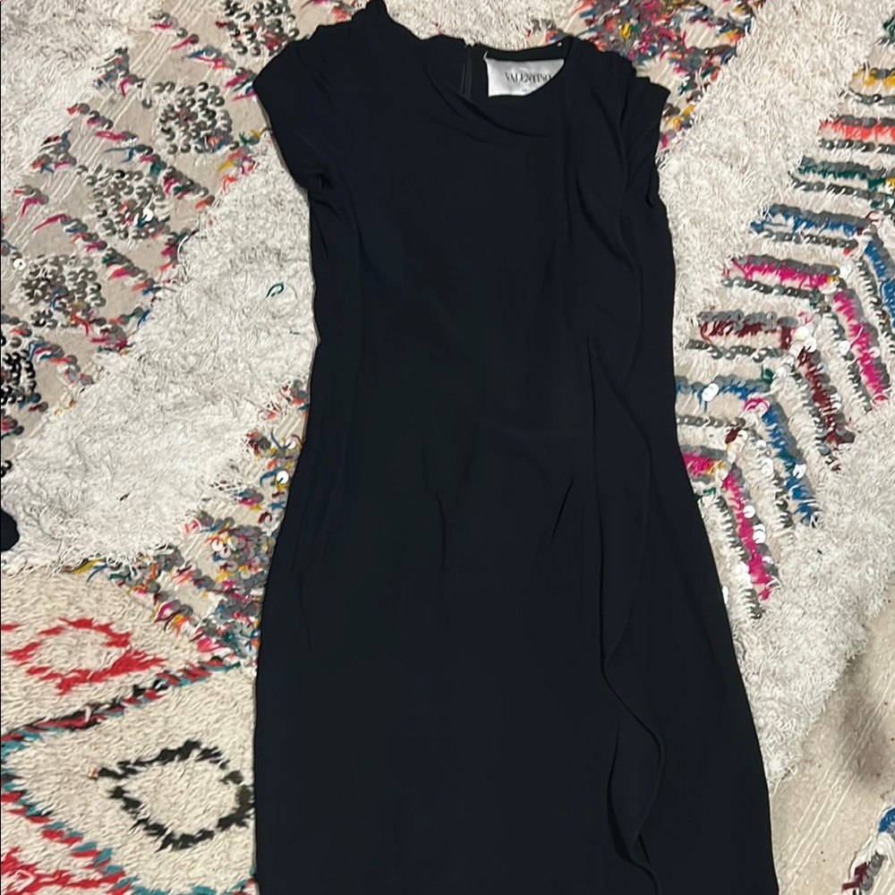 Valentino black ruffle dress
